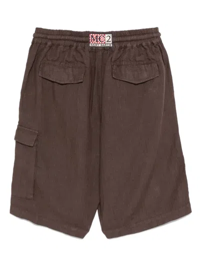 Mc2 Saint Barth Drawstring Cargo Shorts In Brown