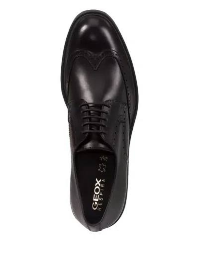 Geox Walk Pleasure Brogue Shoes In Black
