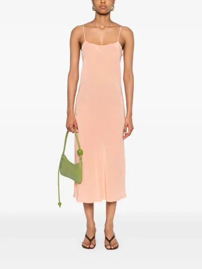Olivia Von Halle Silk Slip Dress In Neutral
