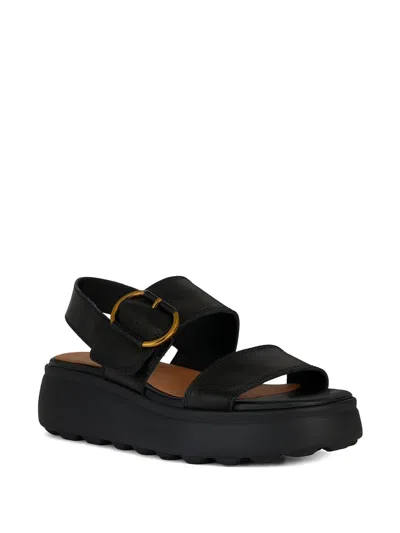 Geox 55mm Spherica Platform Sandals In Black