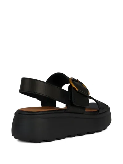 Geox 55mm Spherica Platform Sandals In Black