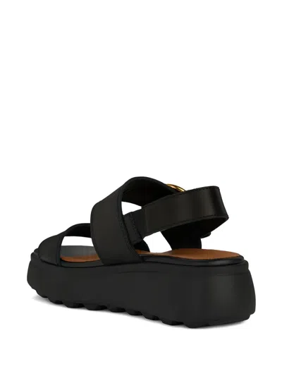 Geox 55mm Spherica Platform Sandals In Black