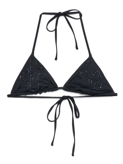 Paloma Wool Embellished Bikini Top In Black