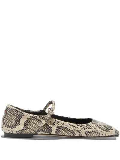 Aeyde Uma Snake-effect Leather Mary Jane Flats In Multi