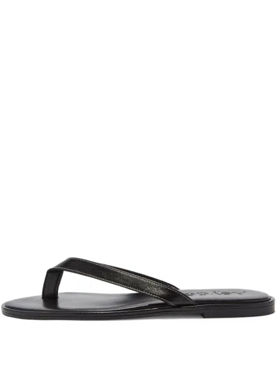Aeyde Melody Leather Thong Sandals In Black