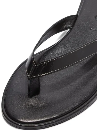 Aeyde Melody Leather Thong Sandals In Black