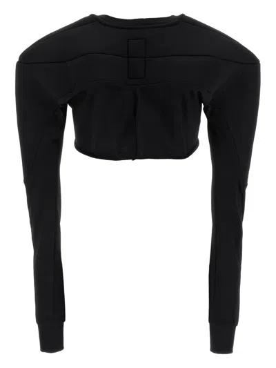 Rick Owens X Champion Girdered Cotton Sweater In Black