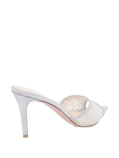 Gianvito Rossi 85mm Crystal-embellished Heeled Mules In White