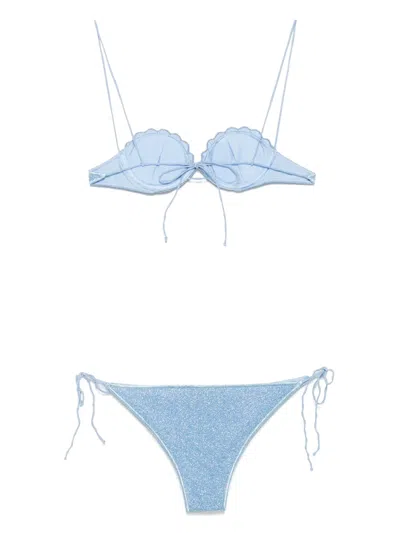 Oseree Lumière Shell Bikini Set In Blue