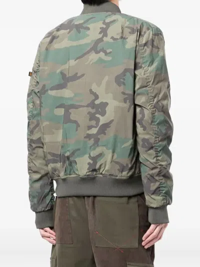 Alpha Industries Camouflage Zip-up Bomber Jacket In Multi