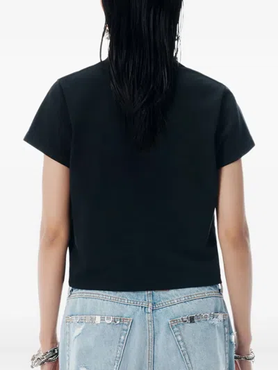 Alexander Wang Crew Neck Short Sleeves Top In Black