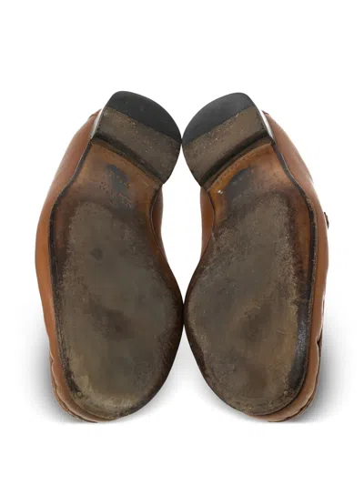Pre-owned Gucci Horsebit-detailed Loafers In Brown