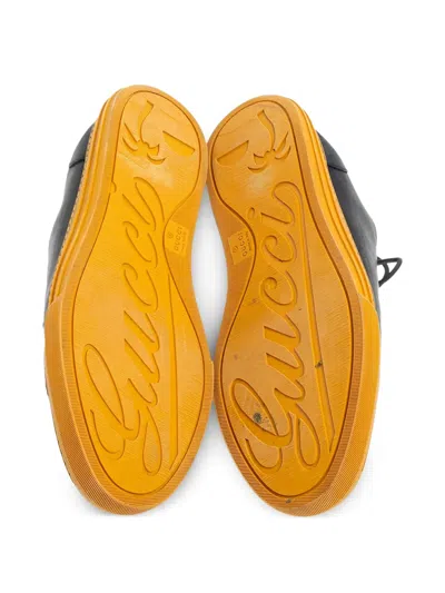 Pre-owned Gucci Leather Low-top Sneakers In Blue