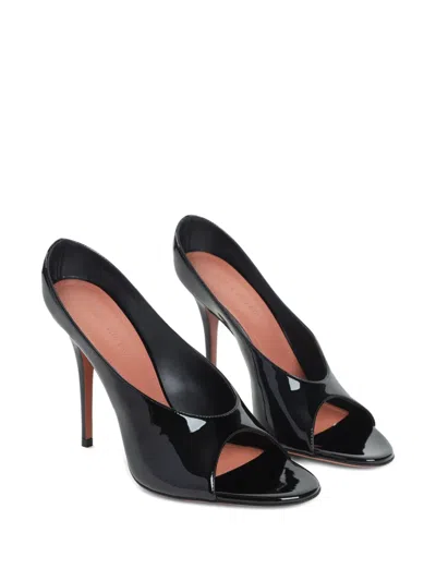 Amina Muaddi Anok Slipper 105 Patent Black 105 Mm Sm In Black
