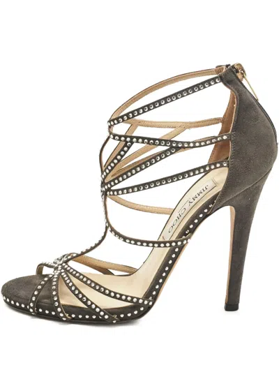 Pre-owned Jimmy Choo 120mm Leather Sandals In Green