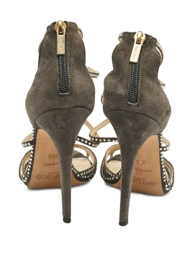 Pre-owned Jimmy Choo 120mm Leather Sandals In Green