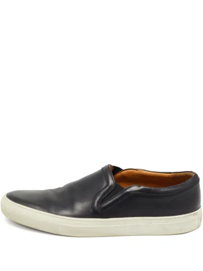 Pre-owned Givenchy Leather Slip-on Sneakers In Black