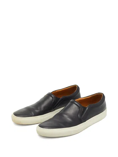 Pre-owned Givenchy Leather Slip-on Sneakers In Black