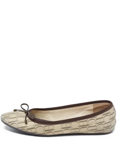 Pre-owned Carolina Herrera Vintage  Logo-print Ballet Flats