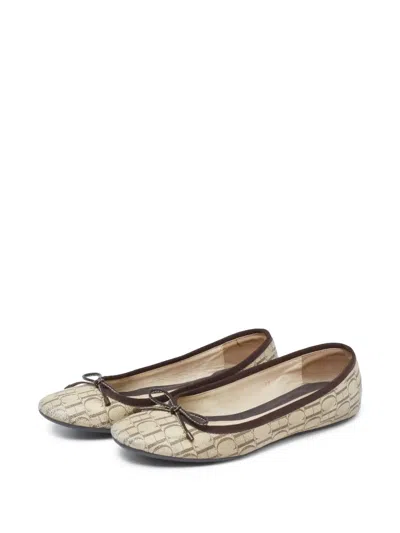 Pre-owned Carolina Herrera Vintage  Logo-print Ballet Flats