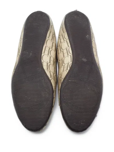Pre-owned Carolina Herrera Vintage  Logo-print Ballet Flats