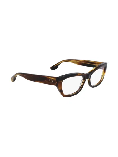 Victoria Beckham Geometric-frame Glasses In Brown