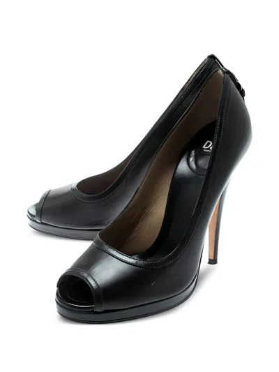 Pre-owned Dolce & Gabbana 13mm Peep-toe Leather Pumps