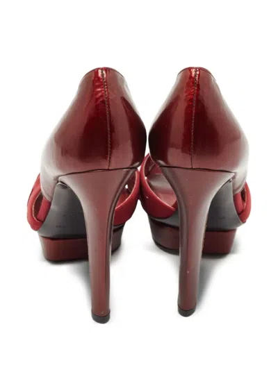 Pre-owned Sergio Rossi  115mm Satin Peep-toe Pumps