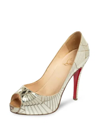 Pre-owned Christian Louboutin 115mm Very Galaxy Art Deco Pumps