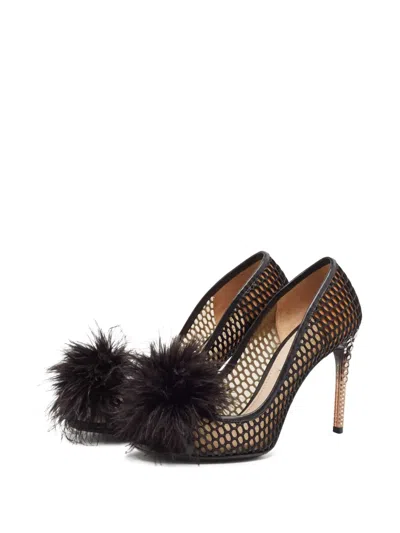 Pre-owned Miu Miu 100mm Feather-embellished Pumps