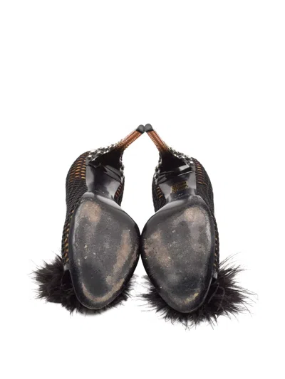 Pre-owned Miu Miu 100mm Feather-embellished Pumps