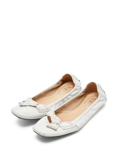 Pre-owned Tod's Vintage  Bubble Bow-detail Ballet Flats