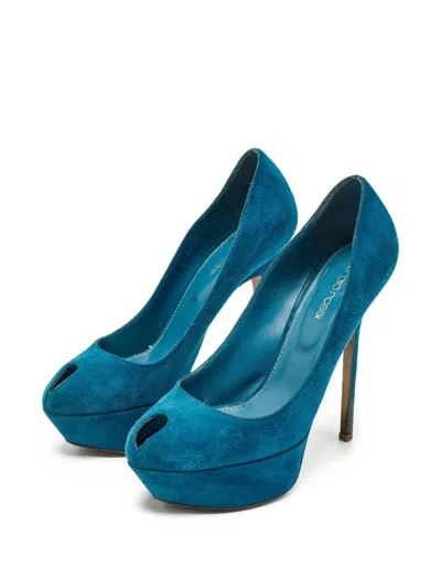 Pre-owned Sergio Rossi Vintage  120mm Peep-toe Platform Pumps