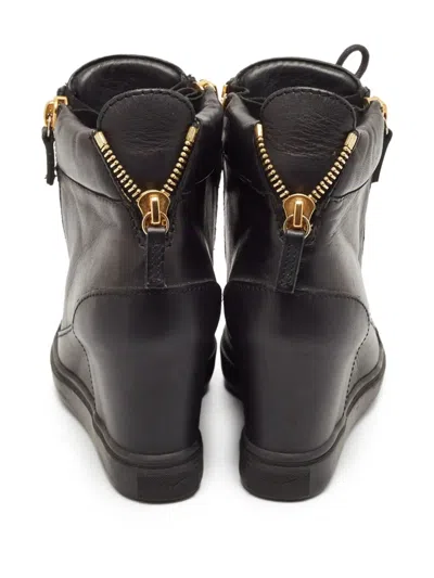 Pre-owned Giuseppe Zanotti Vintage Zippered Wedge Ankle Boots