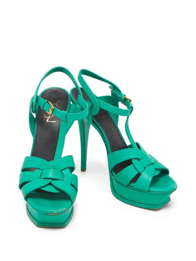 Pre-owned Saint Laurent T-strap Platform Sandals