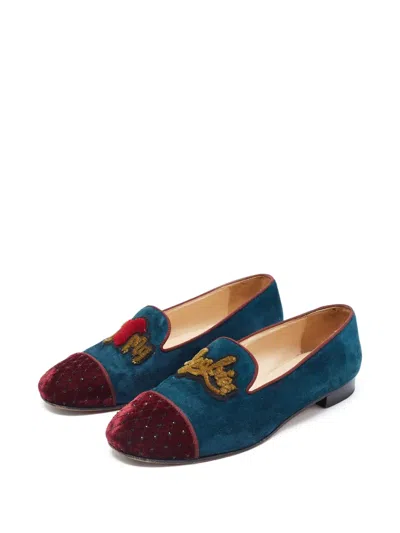 Pre-owned Christian Louboutin Rhinestone-embellished Velvet Pumps