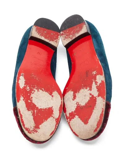 Pre-owned Christian Louboutin Rhinestone-embellished Velvet Pumps