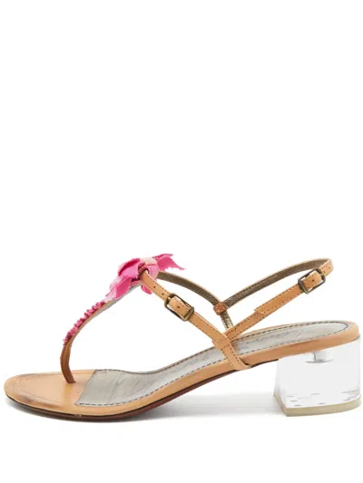 Pre-owned Lanvin 40mm Ruffled Thong Sandals