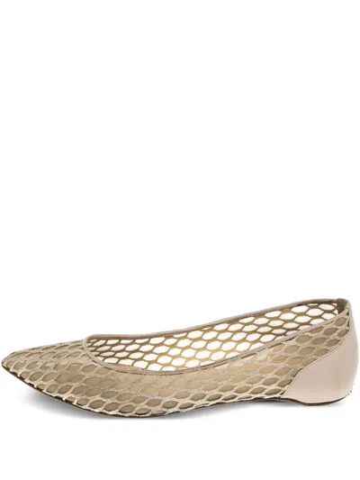 Pre-owned Christian Louboutin Netted Pointed-toe Ballet Flats