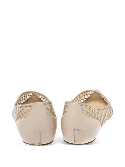 Pre-owned Christian Louboutin Netted Pointed-toe Ballet Flats