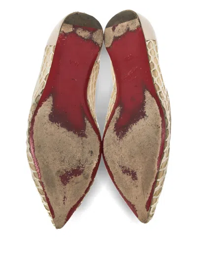 Pre-owned Christian Louboutin Netted Pointed-toe Ballet Flats