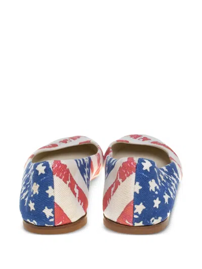 Pre-owned Giuseppe Zanotti Vintage Flag-print Ballet Flats
