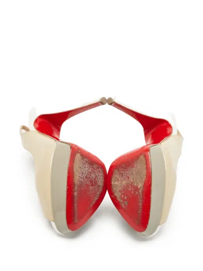 Pre-owned Christian Louboutin Peep-toe Slingback Heels