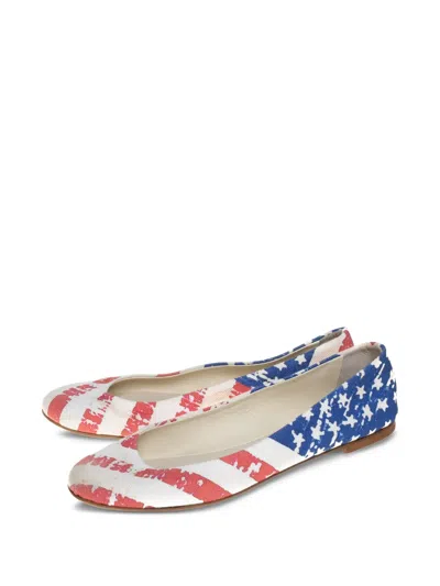 Pre-owned Giuseppe Zanotti Vintage Flag-print Ballet Flats