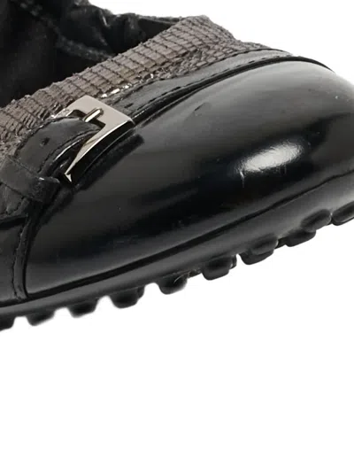Pre-owned Tod's Vintage Metallic-effect Leather Ballet Flats