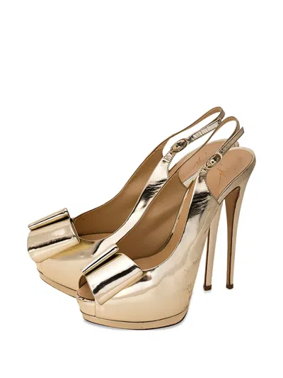 Pre-owned Giuseppe Zanotti Vintage 155mm Peep-toe Platform Pumps