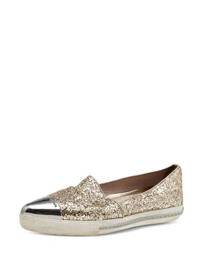 Pre-owned Miu Miu Glittered Sneakers