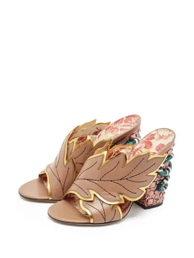 Pre-owned Gucci 105mm Leather Heeled Mules