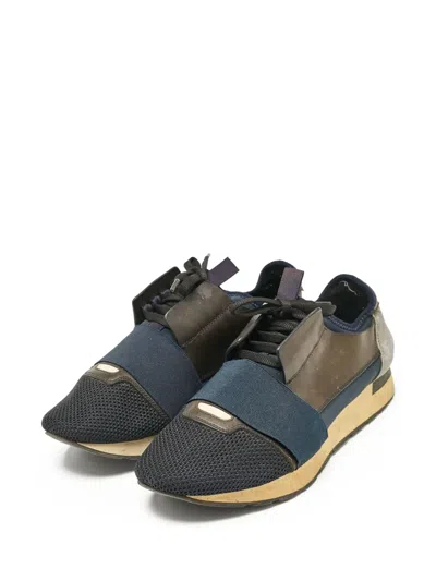 Pre-owned Balenciaga Mesh-panelled Lace-up Sneakers