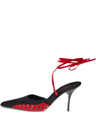Pre-owned Giuseppe Zanotti Vintage  100mm Lace-up Satin Pumps